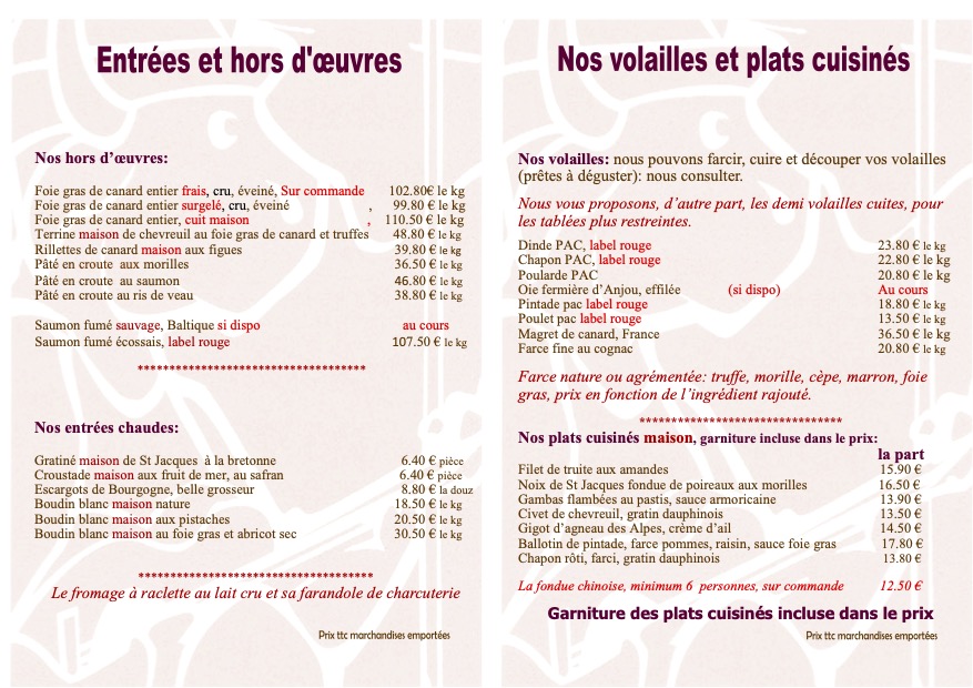 Tarif Clients Noël 2025 Verso